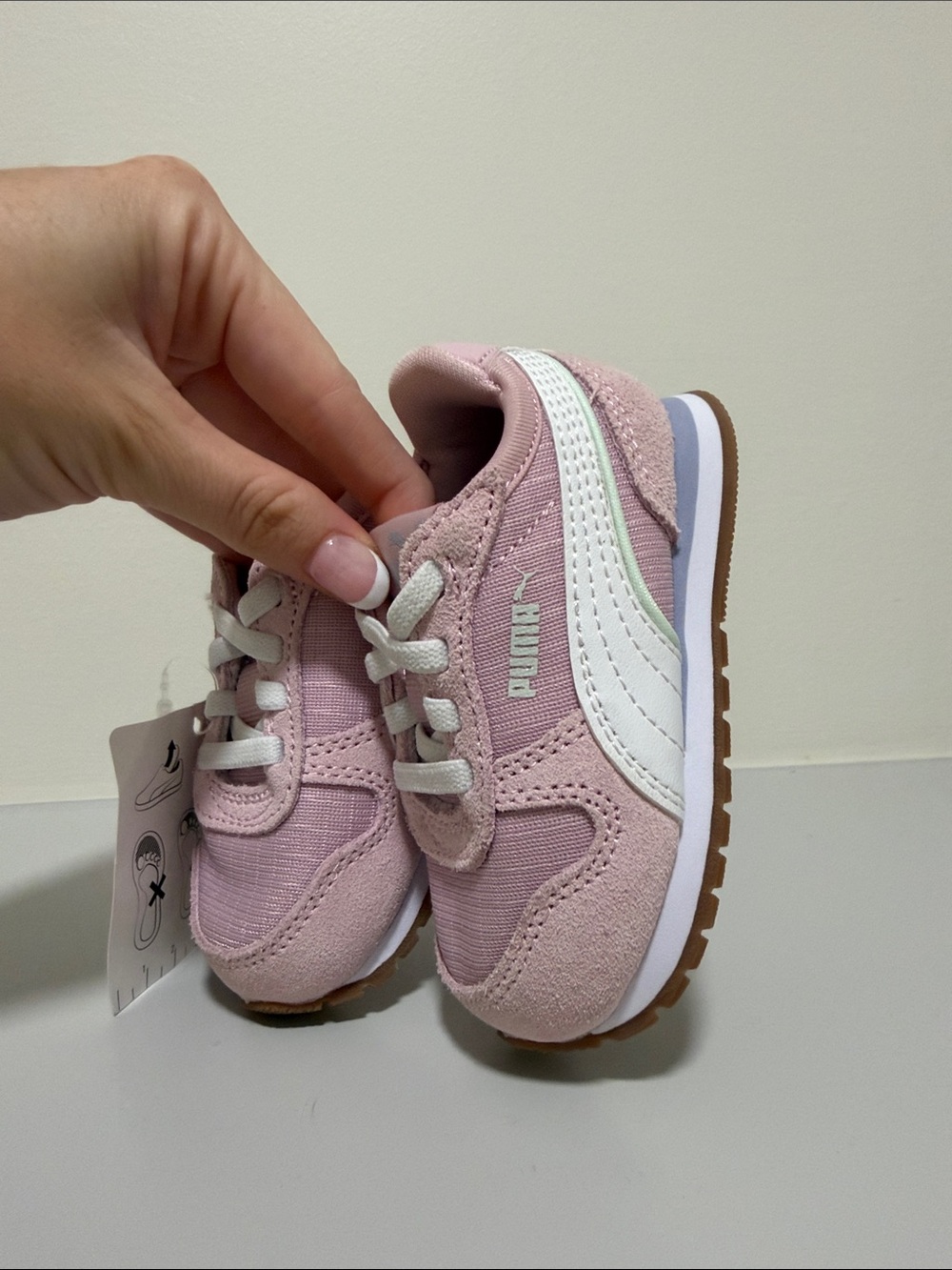 Puma Kids Pink and White Retro Runner Sneakers